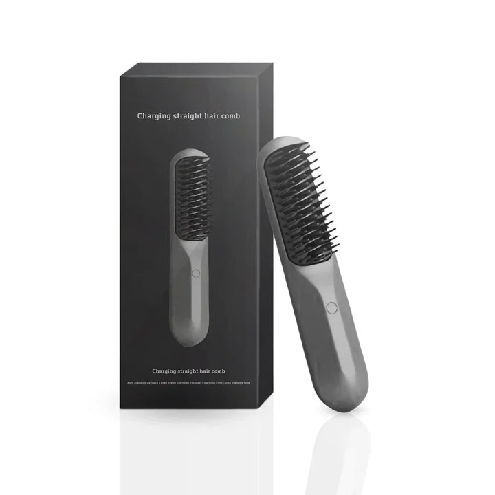 "Brosse à cheveux sans fil noire et rose pour boucles et ondulations, compacte et portable, accessoires pour femmes"