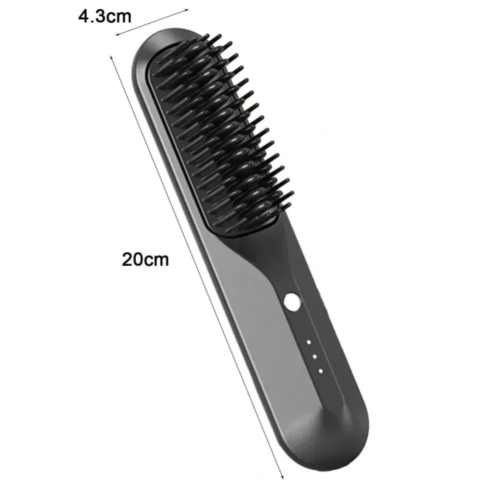 "Brosse à cheveux sans fil noire et rose pour boucles et ondulations, compacte et portable, accessoires pour femmes"