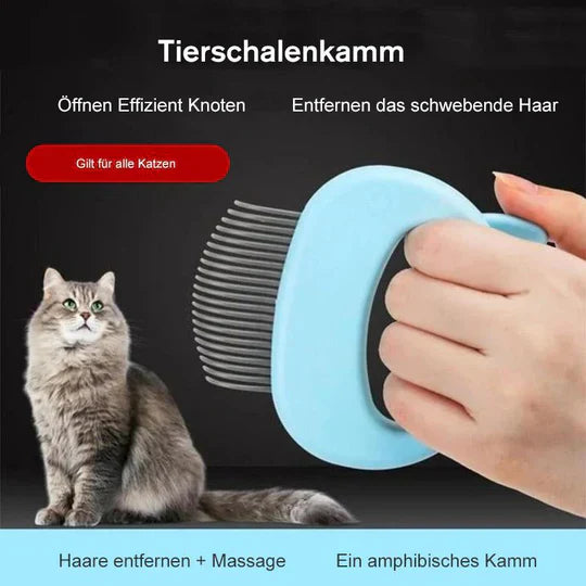 "Brosse de massage chat ergonomique, poils souples, élimination efficace des poils morts, poignée antidérapante"