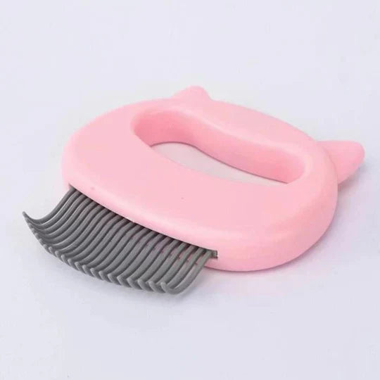"Brosse de massage chat ergonomique, poils souples, élimination efficace des poils morts, poignée antidérapante"