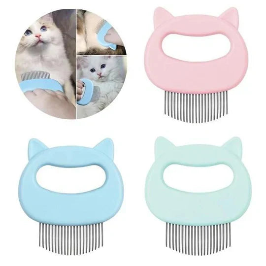 "Brosse de massage chat ergonomique, poils souples, élimination efficace des poils morts, poignée antidérapante"
