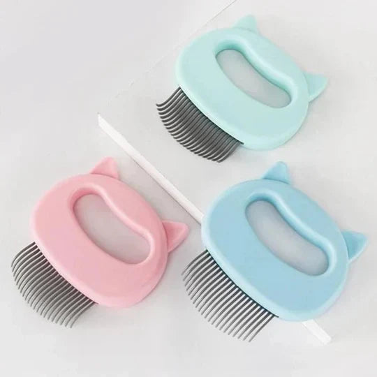 "Brosse de massage chat ergonomique, poils souples, élimination efficace des poils morts, poignée antidérapante"