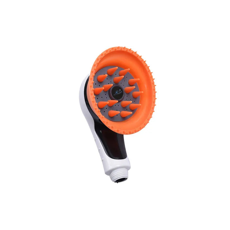 Brosse de massage cuir chevelu silicone doux, design ergonomique, couleurs vives, améliore circulation et santé cheveux.