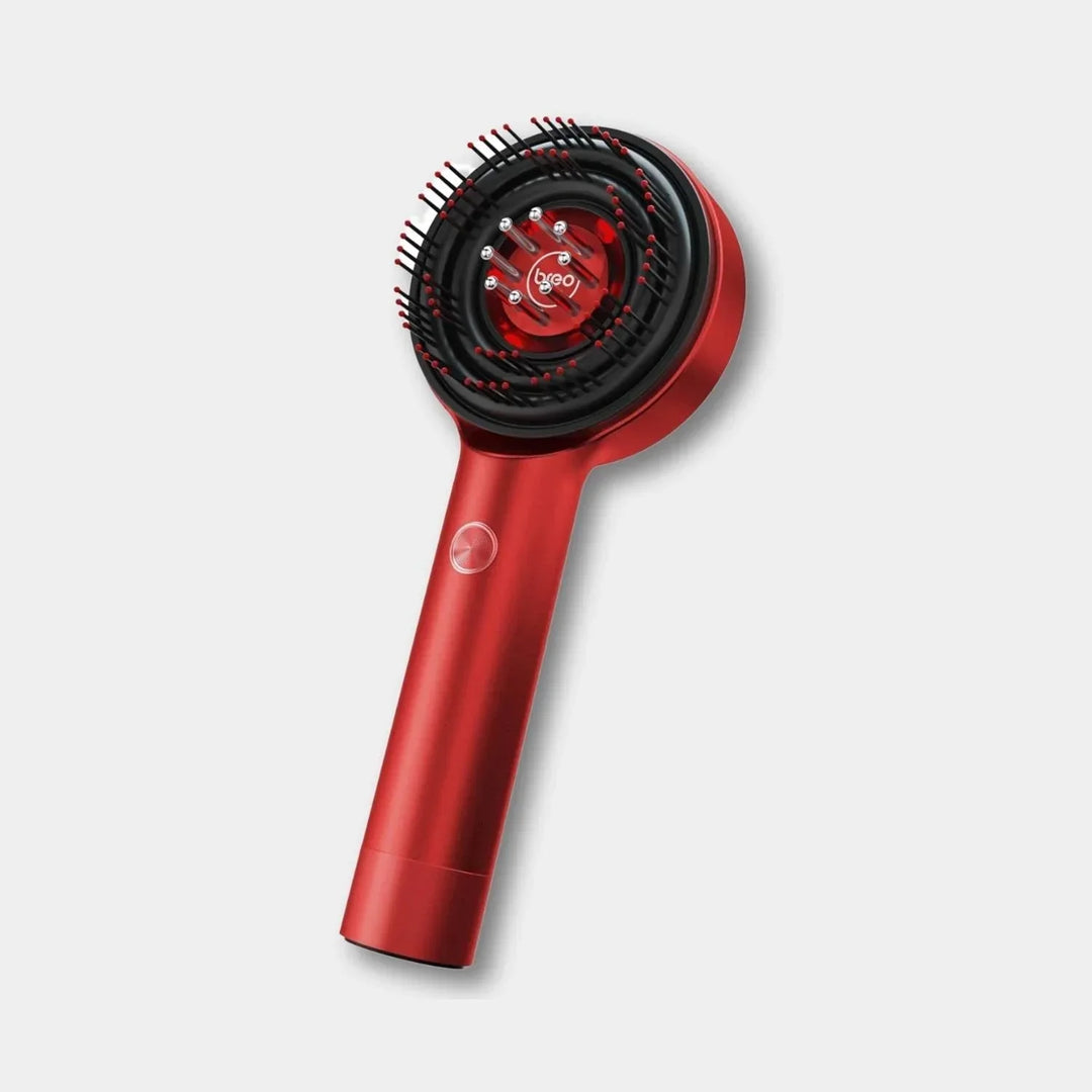 "Brosse de massage scalp électrique avec LED, design ergonomique, modes variés, idéale pour soin capillaire détente."