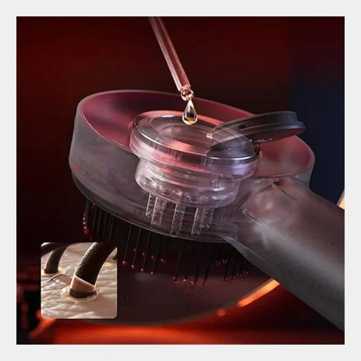 "Brosse de massage scalp électrique avec LED, design ergonomique, modes variés, idéale pour soin capillaire détente."