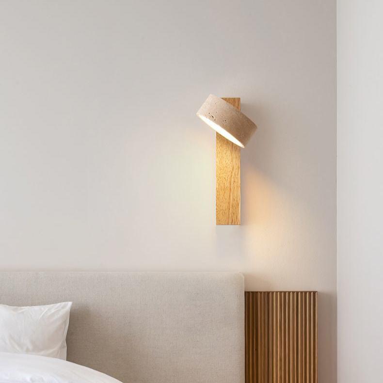 Lampe Murale En Travertin Blanc Cassé Wabi Sabi
