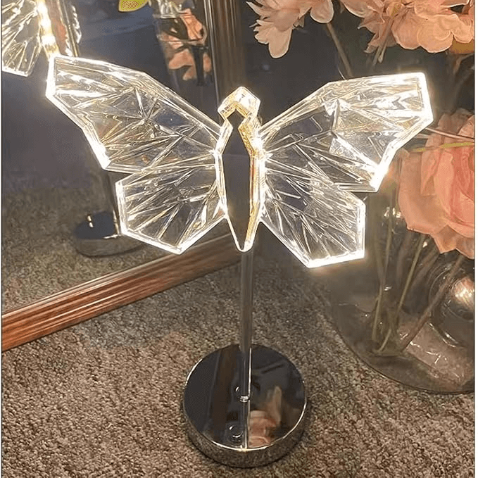 Lampe de Table Papillon Cristal - Décoration Lumineuse