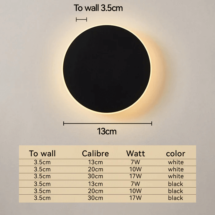Applique Murale Extérieure LED Ronde - Éclairage Minimaliste