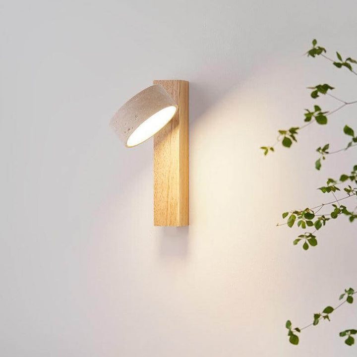 Lampe Murale En Travertin Blanc Cassé Wabi Sabi
