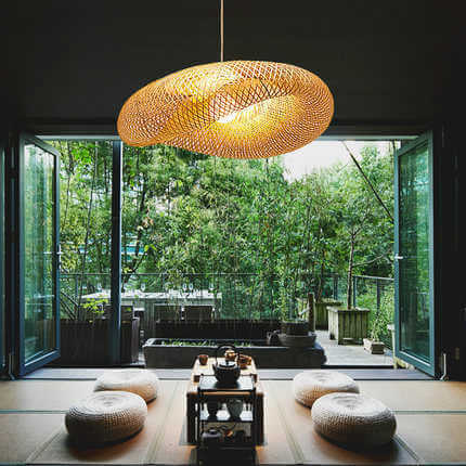 Lampe À Suspendre En Bambou
