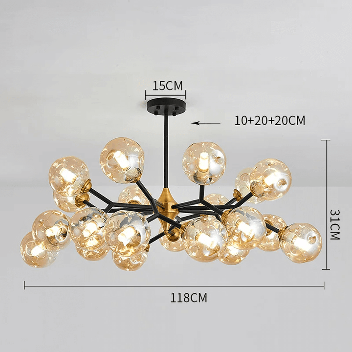 Lustre Verre Soufflé - Éclairage LED Moderne