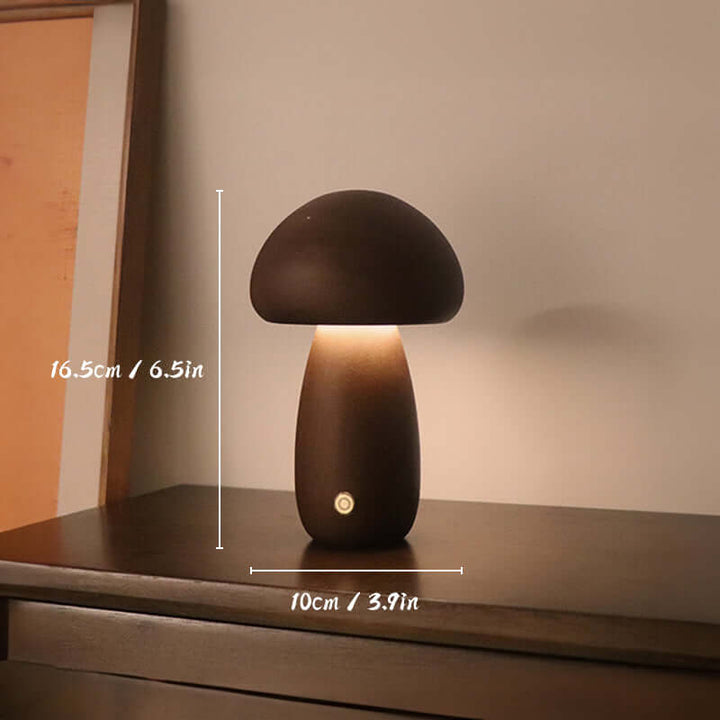 Lampe De Table Rechargeable Pour Champignons En Bois