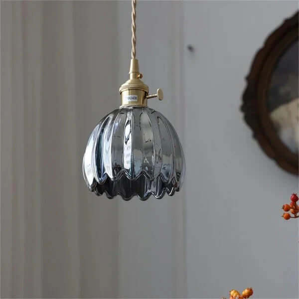 Suspension Japonaise Rétro En Verre À Fleurs