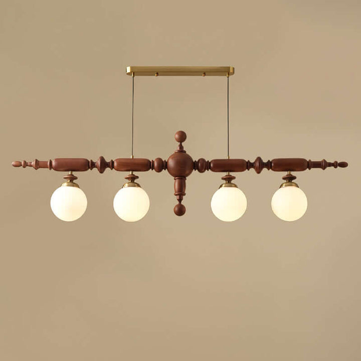 Lustre Bois Cambridge - Éclairage Chic et Traditionnel