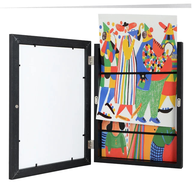 "Cadre photo élégant moderne, capacité 150 dessins, design minimaliste, idéal pour exposer et organiser œuvres d'art à domici