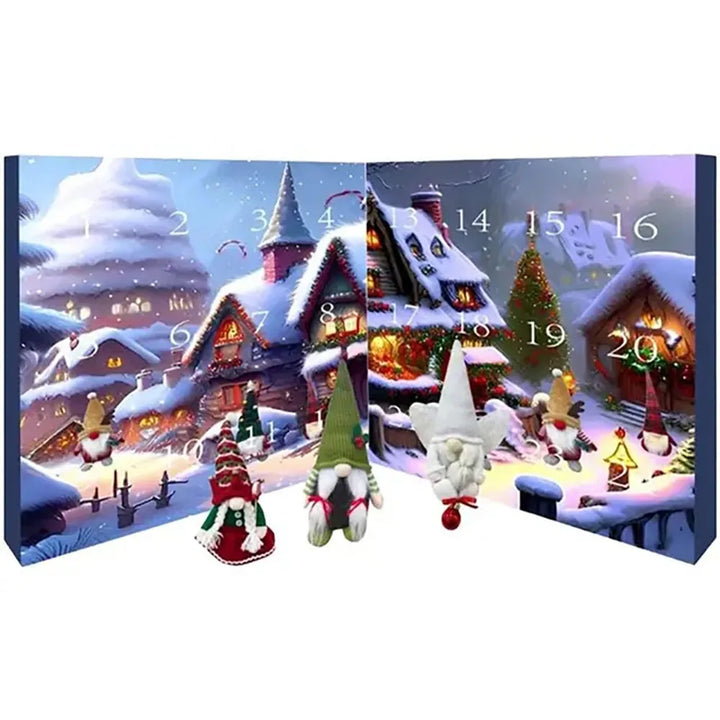"Calendrier de l'Avent Gnome de Noël coloré, décoratif, motifs de gnomes, ambiance ludique et festive pour la maison."