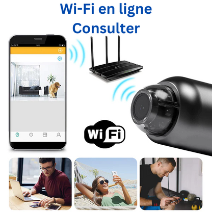"Caméra de surveillance compacte Full HD 1080p pour enfants, design discret et objectif ultra grand angle 160°."