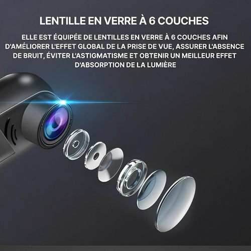Caméra de surveillance pour voiture, intelligente, écran LCD, GPS intégré, aide ADAS, enregistrement HD, suivis précis.