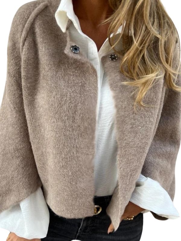 "Cardigan cachemire femme ample élégant Pauline, ouverture frontale, cachemire doux, style décontracté et sophistiqué"