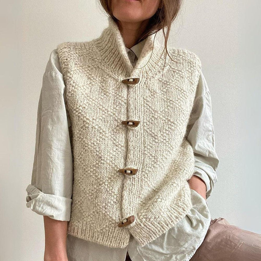 "Cardigan en laine élégant avec boutons, détail sophistiqué, parfait pour l'hiver, design chic, disponible en plusieurs taill