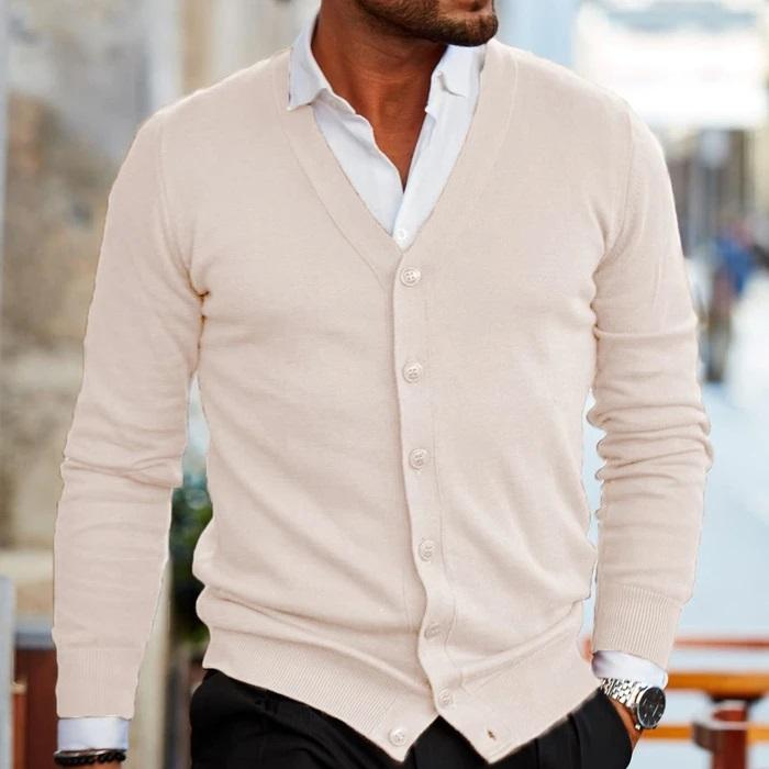 "Cardigan homme chaud en maille, moderne et élégant, idéal pour le froid, confort et style"