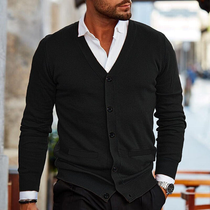 "Cardigan homme chaud en maille, moderne et élégant, idéal pour le froid, confort et style"