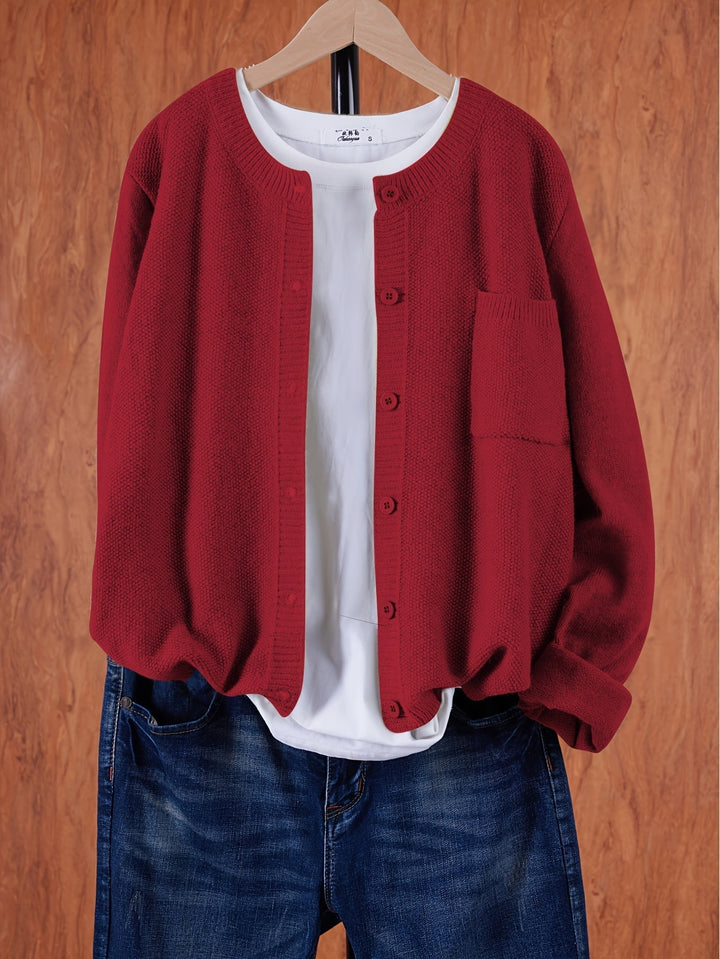 "Cardigan pour femmes, oversize, couleurs vives, poignets côtelés, tissu doux, idéal printemps automne, poches pratiques"