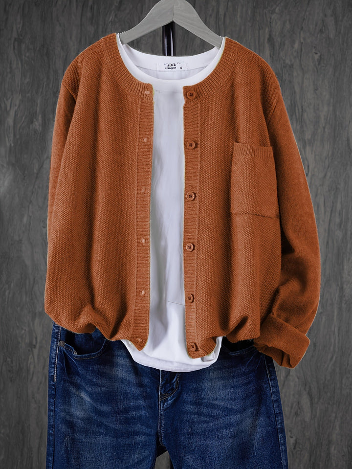 "Cardigan pour femmes, oversize, couleurs vives, poignets côtelés, tissu doux, idéal printemps automne, poches pratiques"