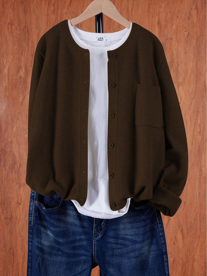 "Cardigan pour femmes, oversize, couleurs vives, poignets côtelés, tissu doux, idéal printemps automne, poches pratiques"