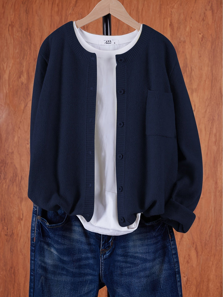"Cardigan pour femmes, oversize, couleurs vives, poignets côtelés, tissu doux, idéal printemps automne, poches pratiques"
