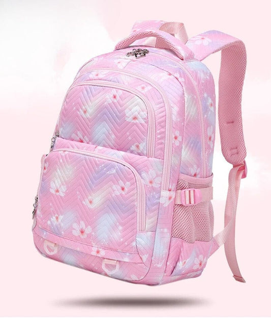 Cartable enfant en polyester résistant, vue de face, bleu, design moderne, bretelles ajustables pour confort et rangement opt