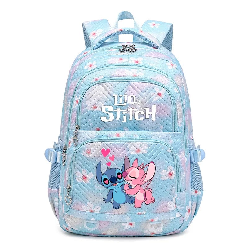 Cartable enfant en polyester résistant, vue de face, bleu, design moderne, bretelles ajustables pour confort et rangement opt