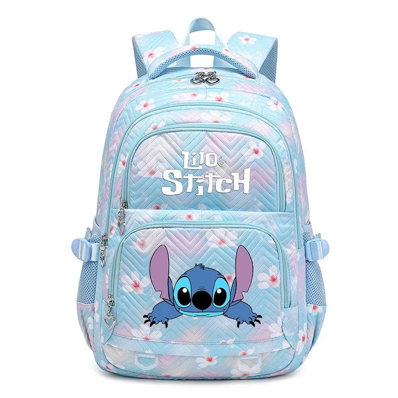 Cartable enfant en polyester résistant, vue de face, bleu, design moderne, bretelles ajustables pour confort et rangement opt