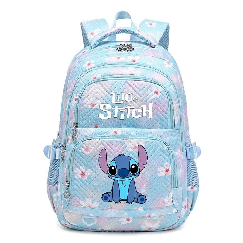 Cartable enfant en polyester résistant, vue de face, bleu, design moderne, bretelles ajustables pour confort et rangement opt