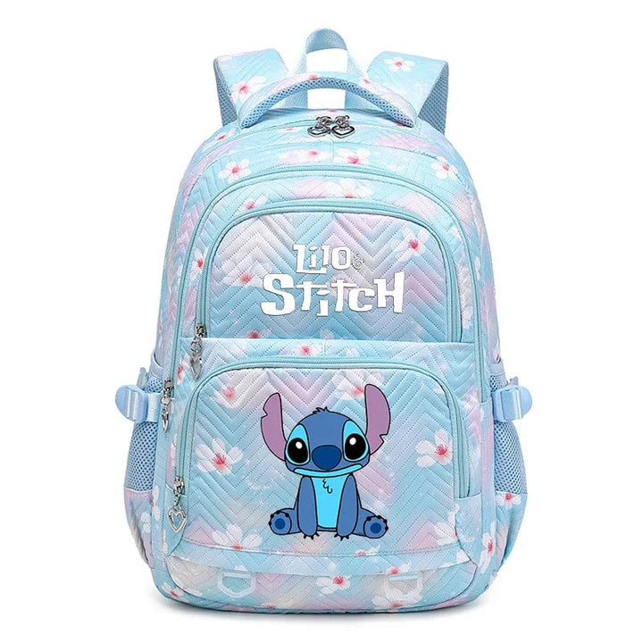 Cartable enfant en polyester résistant, vue de face, bleu, design moderne, bretelles ajustables pour confort et rangement opt