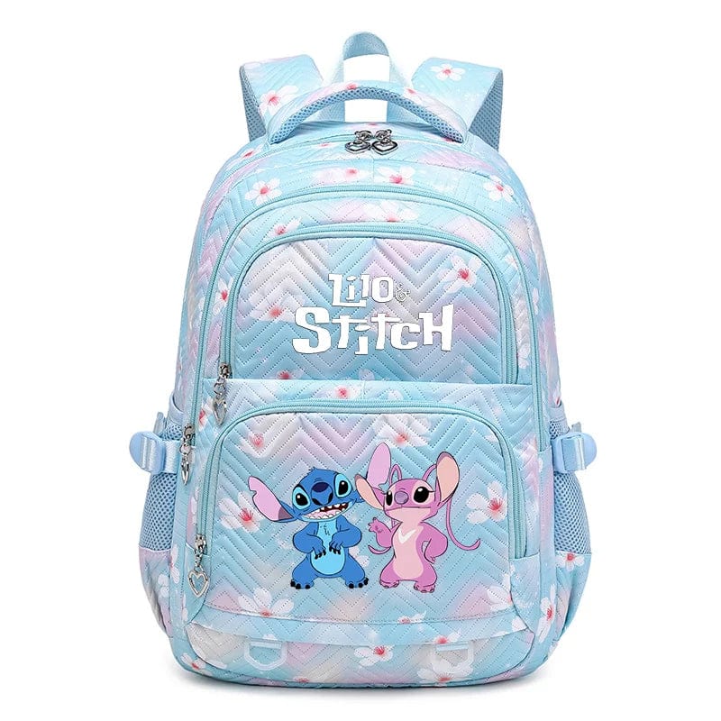 Cartable enfant en polyester résistant, vue de face, bleu, design moderne, bretelles ajustables pour confort et rangement opt