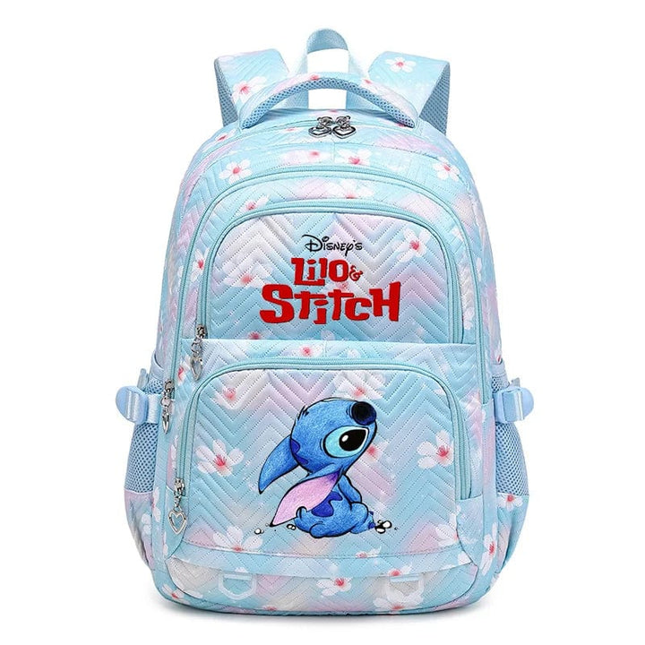Cartable enfant en polyester résistant, vue de face, bleu, design moderne, bretelles ajustables pour confort et rangement opt