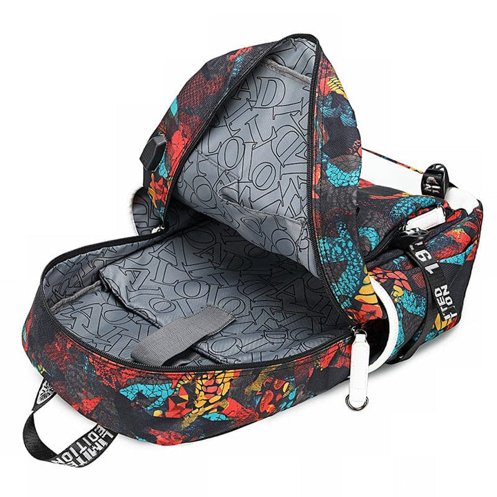 "Cartable Minecraft bleu avec design moderne, poches pratiques et sangles ajustables pour jeunes aventuriers scolaires."