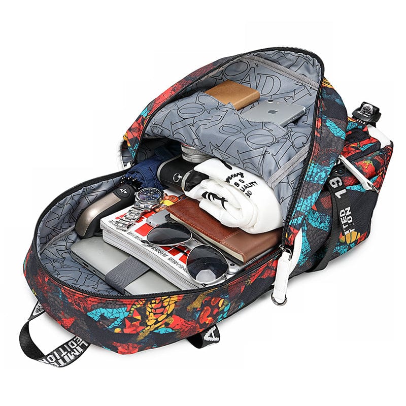 "Cartable Minecraft bleu avec design moderne, poches pratiques et sangles ajustables pour jeunes aventuriers scolaires."