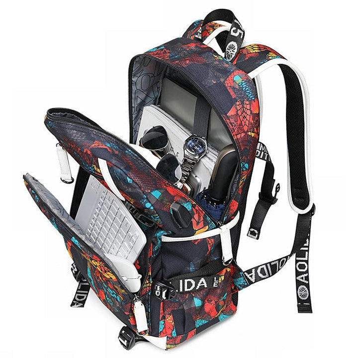 "Cartable Minecraft bleu avec design moderne, poches pratiques et sangles ajustables pour jeunes aventuriers scolaires."