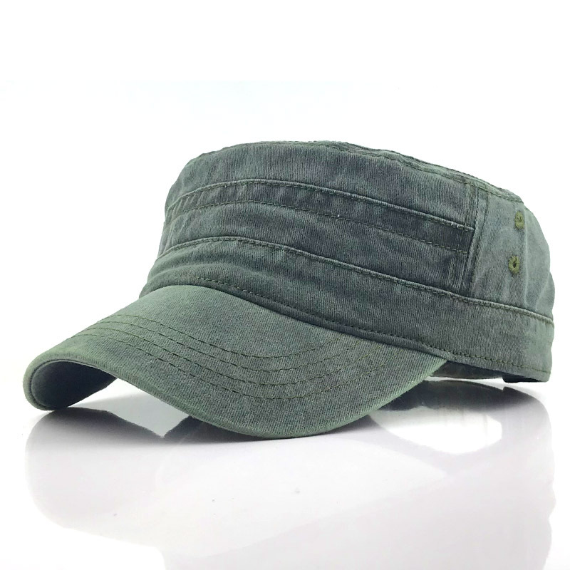 "Casquette militaire rétro ajustable pour homme, coloris bleu foncé, offrant style vintage et confort moderne."