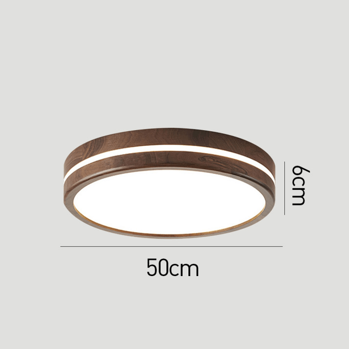 Plafonnier Rond en Bois - Éclairage LED Minimaliste