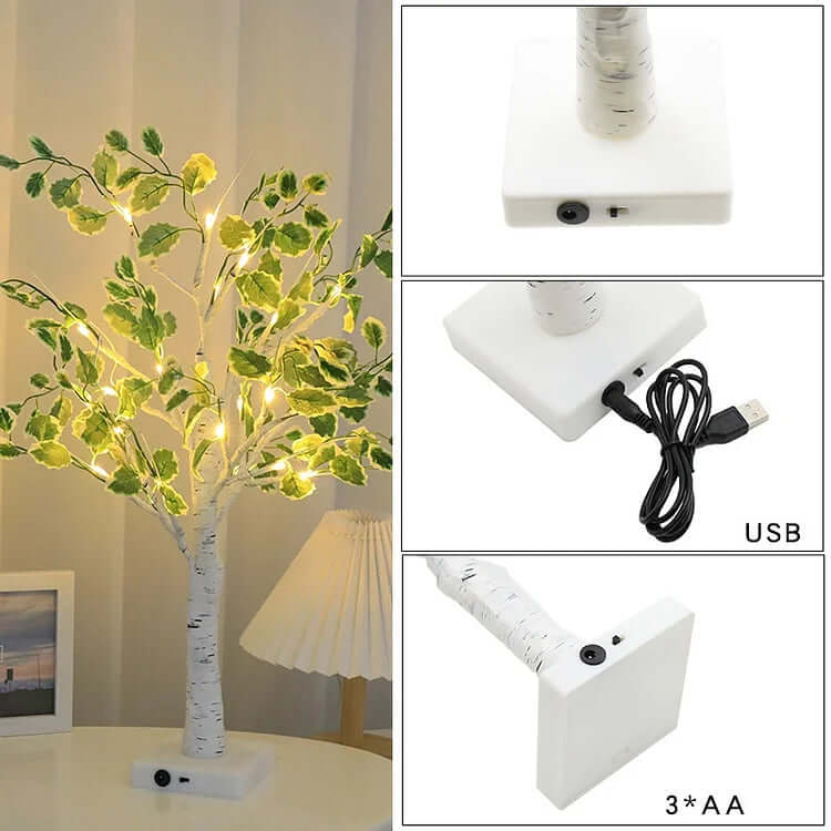 Guirlande Lumineuse LED Feuilles Vertes - Déco Noël
