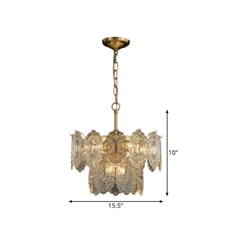 5/7 Têtes Gaufrées Lustre À Panneaux De Cristal