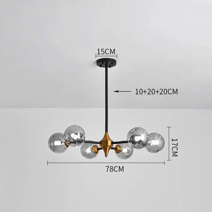 Lustre Verre Soufflé - Éclairage LED Moderne