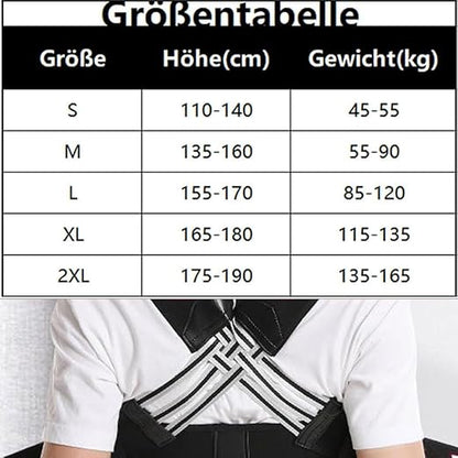 "Ceinture correctrice dorsale ergonomique noire, ajustable, pour améliorer posture et confort quotidien."