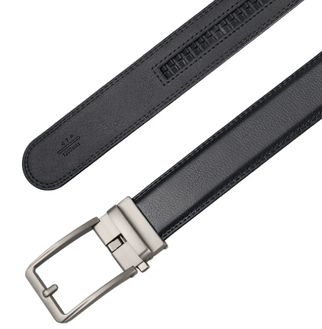 "Ceinture SmartBelt sans trou noire, élégante, ajustable, accessoire mode femme, design moderne polyvalent."