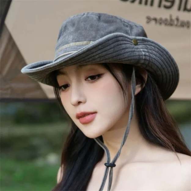 Chapeau anti-UV réglable pour femme, couleur kaki, léger, bord large, protection solaire optimale pour aventures en plein air