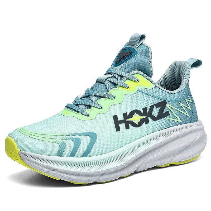 "Chaussure de sport ultra-légère blanche unisexe, semelle rembourrée, idéale pour course et fitness, design moderne."