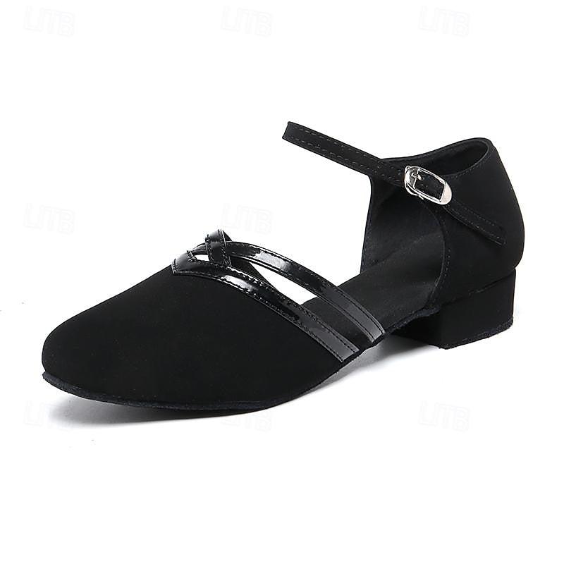 Chaussures à talon bas pour danse moderne, élégantes et confortables, design sophistiqué pour femmes, semelle antidérapante.